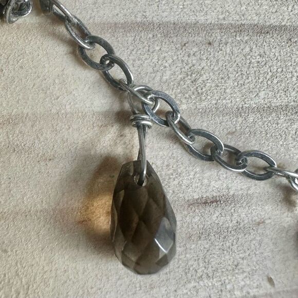 Vintage Silpada Sterling Silver Smoky Quartz Drop Necklace - Picture 6 of 11